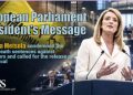 Roberta Metsola condemned the rise in death sentences against protesters and called for the release of all political